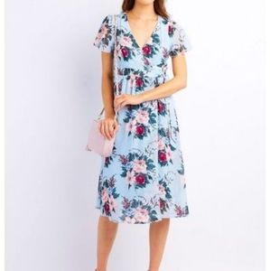 Charlotte russe wrap dress blue floral size S